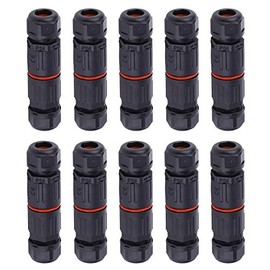 Conector de cable eléctrico a prueba de agua 10PCS, Conectores impermeables de 3 pines IP68 que se ajustan al enchufe de enchufe al aire libre, Conexión de conector de cable a prueba de agua