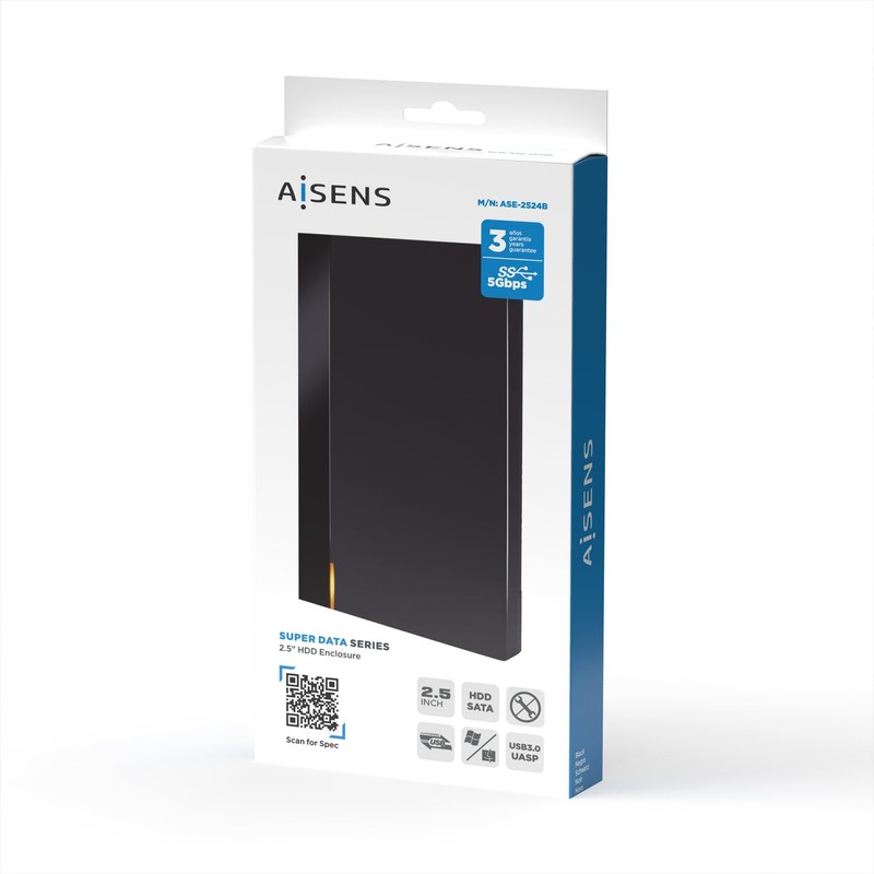AISENS - ASE-2524B - 2.5" External Enclosure Ase-2524B 9.5mm SATA