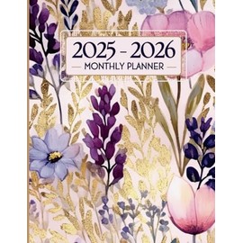 2025-2026 Monthly Planner: Elegant Floral 24-Month Agenda, Large Size Calendar & Schedule Organizer with Motivational Quotes to Stay Focused and Inspired.
