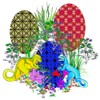 CafePress Dinosaur Easter Eggs Round 4" MDF Holiday Ornament