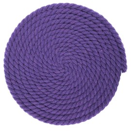 Super Soft 3 Strand Twisted Cotton Rope (Purple, 1/4 Inch x 10 Feet)