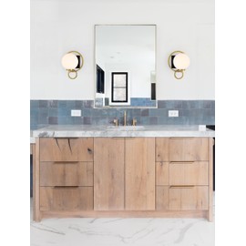 Savoy House 9-6180-1-143 Alhambra Vintage Mid-Century Modern Soft Frosted Glass Wall Sconce, 1-Light 60 Watt, 10" H x 8" W, Matte Black with Warm Brass