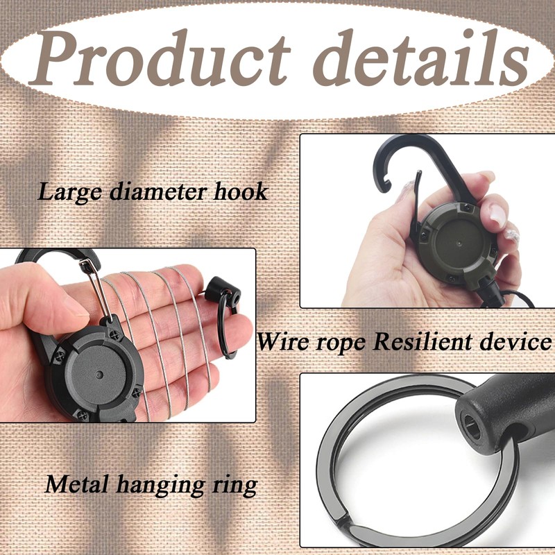 1 Pack Heavy Duty Retractable Keychain, Retractable Lanyard Id Badge
