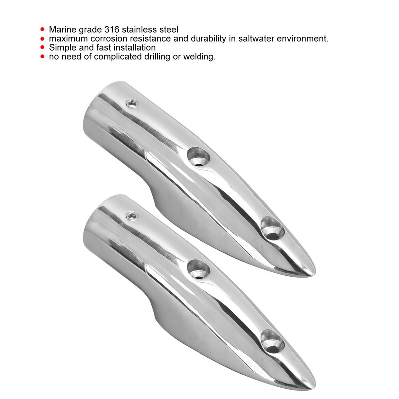2pcs 7/8in Handrail End 316 Stainless Steel Anti Corrosion Accessory