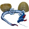 17.5 Inch Articulating Dragon Toy with Surprise Golden Egg (Red/White/Blue)