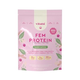 Vitatú | Fem Protein Sabor Matcha| Proteína Vegana para Mujer con Myo-Inositol y D-Chiro Inositol 40:1 | 24 g de Proteína | Con Probióticos, Vitaminas y Minerales | 1.181 kg | 30 Porciones