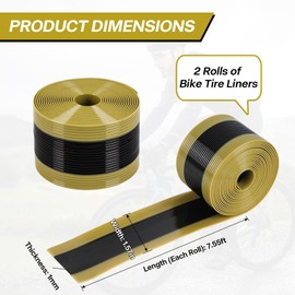 BWSHLF Self-Adhesive 700C Bike Tire Liner Protects Inner Tube, Puncture Proof TPU Mountain Bike Tire Liner Compatible with 12" 16" 18" 20" 24" 26" 27.5" 29", Road Bicycle Inner Tube Liner, Pack of 2