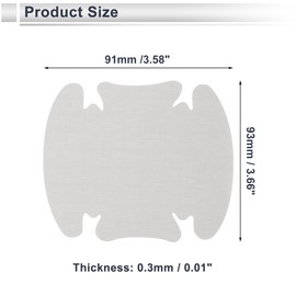 RATCHROLL 4 Pcs Universal Car Door Handle Cup Cover Adhesion Door Protection Door Bowl Sticker Scratch Protector 93x91mm Silver Tone PVC