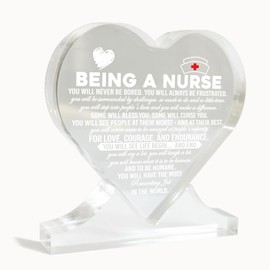 Nurse Gifts, Acrylic Heart Sign, New Nurse Gift, Heart-Shaped Acrylic Sign, Acrylic Heart Decor Sign, Nurse Graduation Gift for Nurse, Gifts for Nurse RN Nurses Day Christmas, Nursing Graduation Gifts