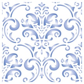 Rococo Tile Stencil, 12 x 12 inch - Baroque Ornamental Tile Design