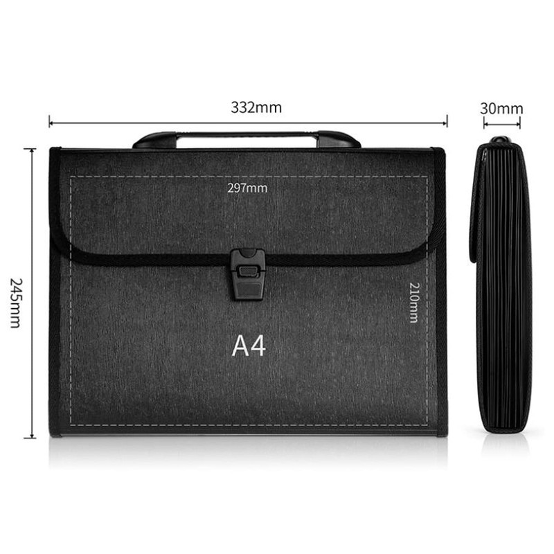 Document Folder, A4 Expanding Folder, 12 Compartments, Large Capacity Sorting