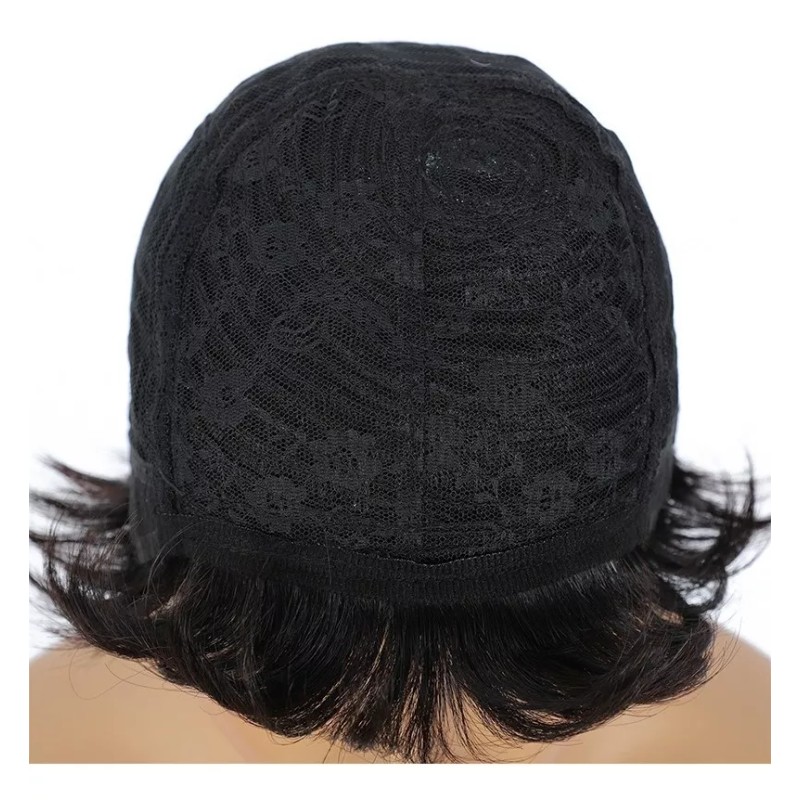 BM Peluca Greta Natural Premium Corta De Cabello Humano Negro