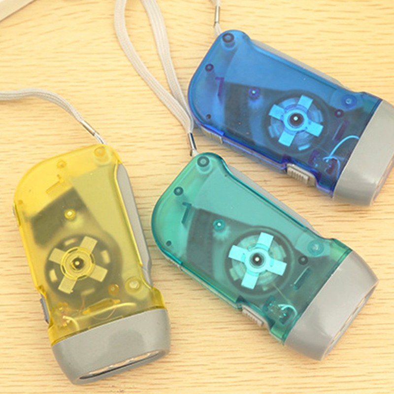 CfoPiryx Flashlight, 3 LED Hand Press Torch Hand Crank Flashlight