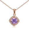 Plata de Ley Chapados en oro rosa imitación Gemstone 7