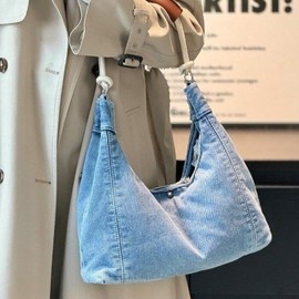 Denim Tote Bag Large Capacity Jean Purses for Women Handbags Soft Shoulder Ladies Purses 2025