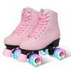 Wiwiy Roller Skates for Women Men, Leather High Top Double-Row