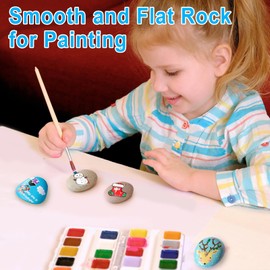 Auksay Rocks for Painting 12 Pounds (About 115-130pcs) 1.2-2” River Rock for Paint Natural Flat & Smooth Stones for Painting for Kids & Adult Craft Gift