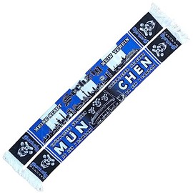 Generisch Munich Skyline/Stadium Scarf (Silk Scarf), Light Blue, White, L, Light blue, white