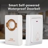 Smart Wireless Selfpowered Waterproof Doorbell Chime Elderly Caller 1*transmitter 1*receiver