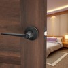 MANREN Modern Door Handle,Black Door Lever,Modern Privacy Door Levers(for Bedroom