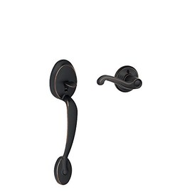 SCHLAGE Plymouth Front Entry Handle Flair Right-Handed Interior Lever (Aged Bronze) FE285 PLY 716 FLA RH