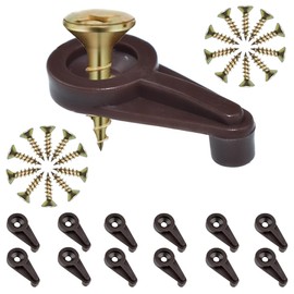 Aifeier ET 20 Pieces Glass Retainer Clips Kit 4mm Plastic Cabinet Mirror Holder Clips with Screws for Fixing Glass Cabinet Doors (Brown)