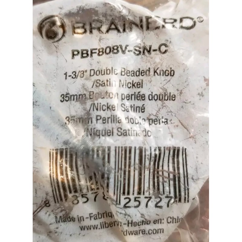 Liberty Brainerd PBF808V-SN-C 1 3/8" Double Beaded Cabinet Drawer Knob