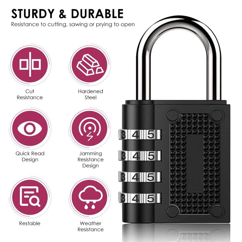 1 x Secure 4-Digit Combination Padlock for Gym, School, and