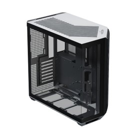 APNX V1 Dual-Chamber ATX Mid-Tower Airflow PC Case, Panoramic Glass Panels, 10 Fan Slots, 360mm Radiator Support, Angular Intake 16cmx2 Fan Bracket, GPU Mount, Cable Management, Type-C, Black/White