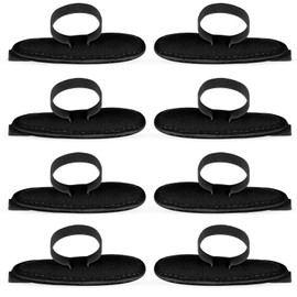 Woanger 8 Pcs Hammer Toe Crest Cushion Soft Straightener Buttress Pads Splint Reduces Pressure from Calluses and Hammer Toes, Medium, Right, Left(Single Hole,Black)