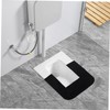 jojofuny U-Shaped Toilet Mat, Black, 55.80X55.00CM (21.93X21.61IN), Bathroom Rug, Polyester,