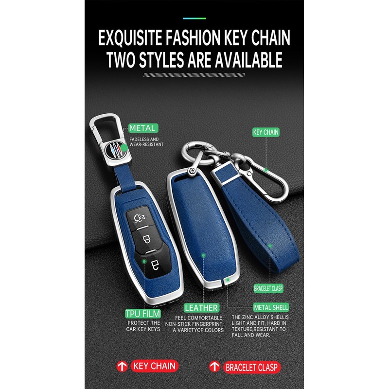 TECART Key Fob Cover Compatible with Ford Fusion Explorer Escape