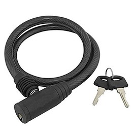 Merriway BH04728 8mm x 1M (5/16 inch x 39 inch) Spiral Bicycle Lock and Keys - Black