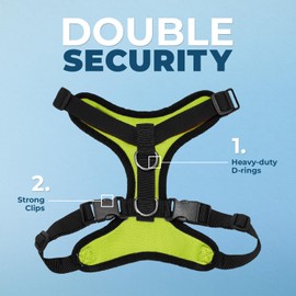 Voyager Step-in Lock Pet Harness - All Weather Mesh, Adjustable Step in Harness for Cats and Dogs by Best Pet Supplies - Lime Green/Black Trim, XS