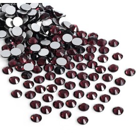 Jollin 1440pcs Flatback Rhinestones Glue Fix Crystal Glass Diamantes Gems for Crafting Nail Art Crafts Decorations Clothes Shoes 3.2 mm (ss12, Amethyst)