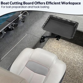 QualyQualy Boat Cutting Board Bait Cutting Table for Boat, Fish Cleanning Station with Side Deck Mount, Fishing Fillet Table with Plier Storage and Knife Slot, UV-Resistant Engineered Nylon