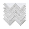 Wallercity Gray Herringbone Marble Peel and Stick Backsplash 10-Sheets Marble