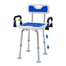 SeatYuPro Shower Chair for Seniors Elderly Handicap Disabled Or Bariatric Adults Heavy Duty 500 Lbs Adjustable Stool with Arms and Back Bench Seat for Inside Shower Stall and Bathroom Bath Tub Chairs