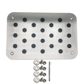 Rxmgf Car Truck Floor Mat Carpet Heel Pad Plate Rest Footrest Foot Pedal (Silver)