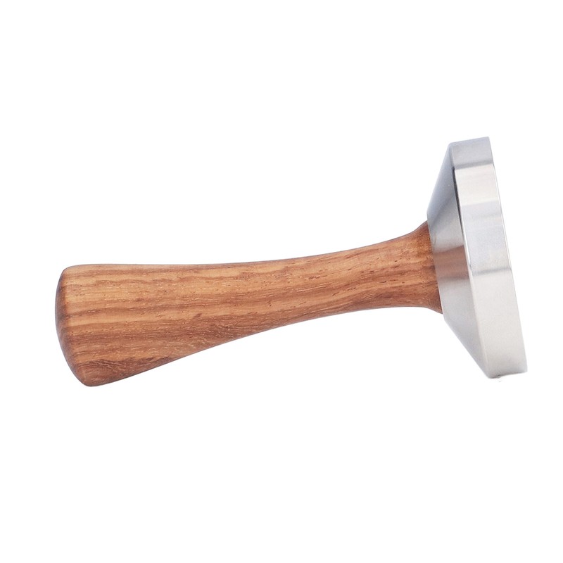 Coffee Tamper Stainless Steel Base Wooden Handle Heavy Duty Coffee