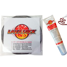 LavaLock® Self Stick PRO Pack: 1/2" x 1/8" Grey Compatible with Nomex BBQ Smoker Gasket w/RTV Charcoal Grill Seal