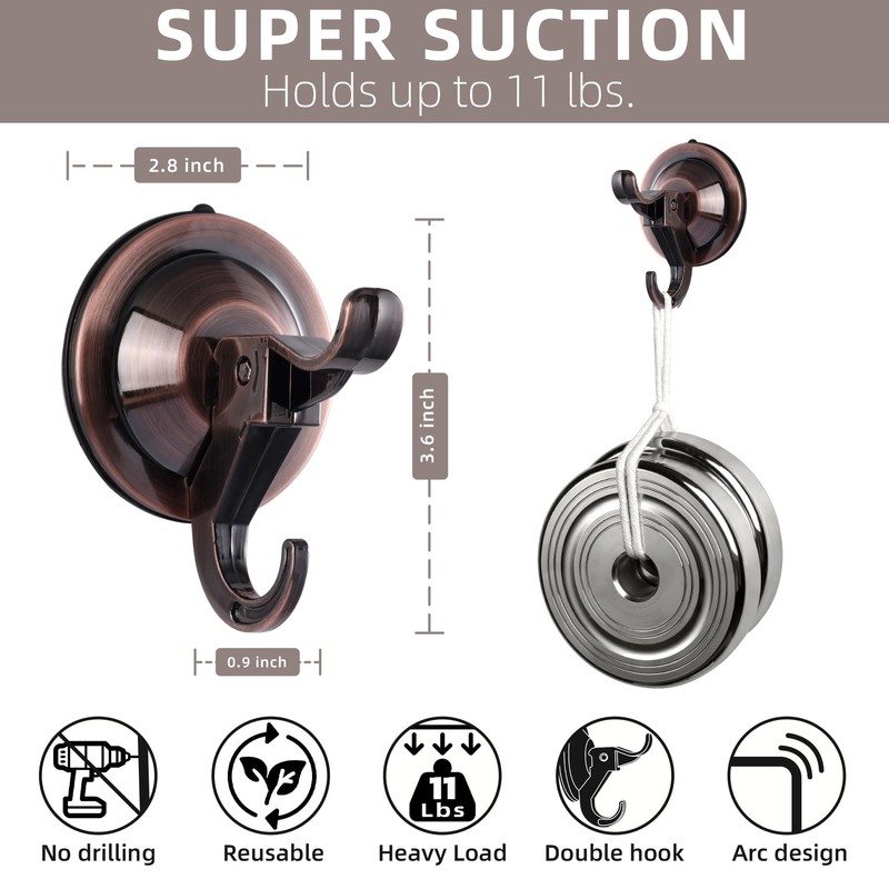 Antimbee Suction Cup Hooks,5 Pack Suction Cup Hanger with Ultra-Thin