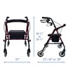 Tuffcare Freedom Lightweight Folding Aluminum Rollator Walker with 6-inch Wheels,