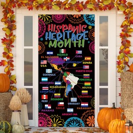 Hispanic Heritage Month Door Cover Latin American Banner Spanish Classroom Decorations National Hispanic Heritage Month Decorations for Classroom Home