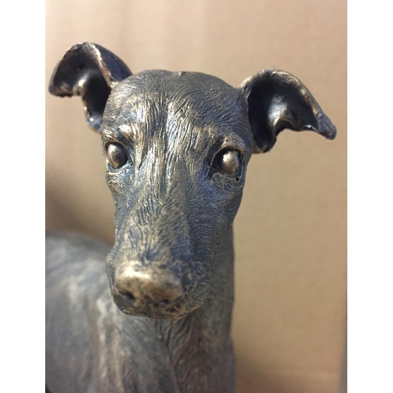 Greyhound Dog Statue Ornament Figurine Cold Cast Bronze.