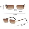 Werownsgso Retro Sunglasses Rectangular Without Rim Square Double Bridge Classic