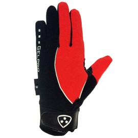 DHERA Cycling Full Finger Gloves - Breathable, Anti-Slip Grip, Padded for Comfort, Ideal for Road and Mountain Biking, Men Sports, Red, Size-M