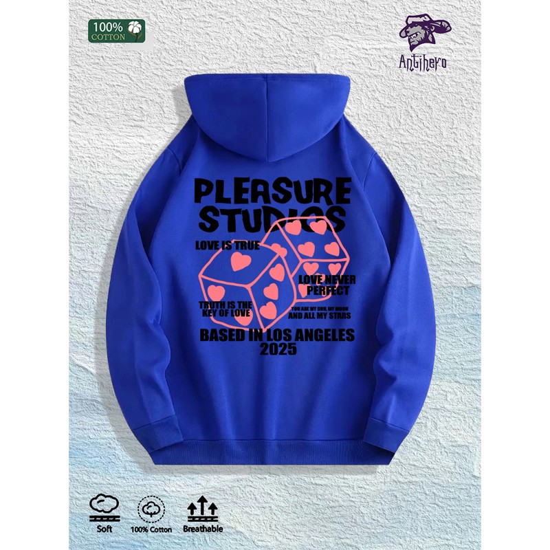 Pleasure Studios Graphic Hoodie 100% Cotton US Warehouse 7 ColorsColor: