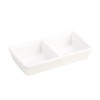 esowemsn 1PC White Ceramic Serving Platter Rectangular 2 Compartment Appetizer