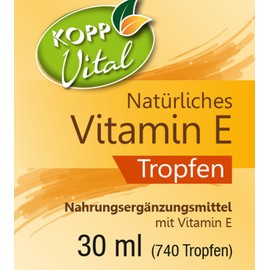 KOPP Vital® Natural Vitamin E Drops 30 ml 740 Drops Dietary Supplement Gluten Free GMO Free